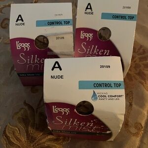 L'eggs Silken Mist Nude Control Top Hosiery all 3 for one price